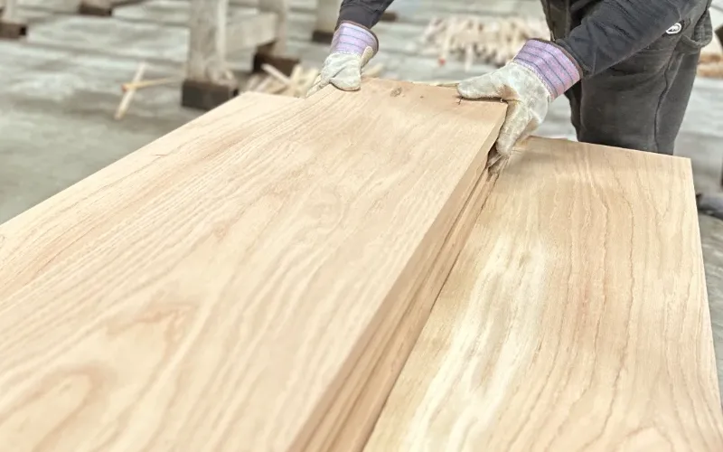 Finished hardwood lumber.